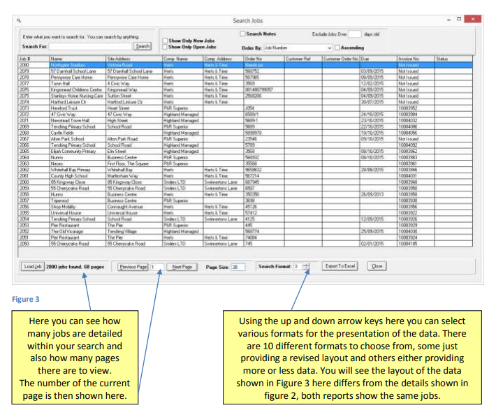 Different presentation formats and paging details